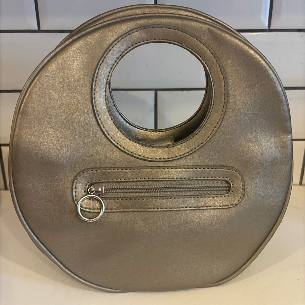 Round Vintage Fossil Handbag with Handle Cutouts
